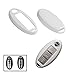 iJDMTOY Exact Fit Gloss Metallic White Smart Key Fob Shell Compatible with Nissan Armada Rogue GT-R Murano Pathfinder Sentra Leaf Titan (4-Button only)
