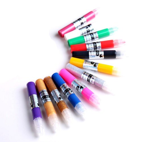 Pro 12 Colours 3D Paint Pen UV Gel Acrylic Nail Art Polish Tool DIY Decorations