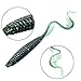 RUNCL Anchor Box - Curved Tail Grubs, Swimbaits, Soft Fishing Lures - Ribbed Design, Shrimp Flavor - 4in, Several Proven Colors (Pack of 40)