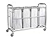 Sagler 4 bag laundry hamper with wheels rolling laundry cart Heavy duty Laundry Sorter removable, Bronze/white laundry organizer