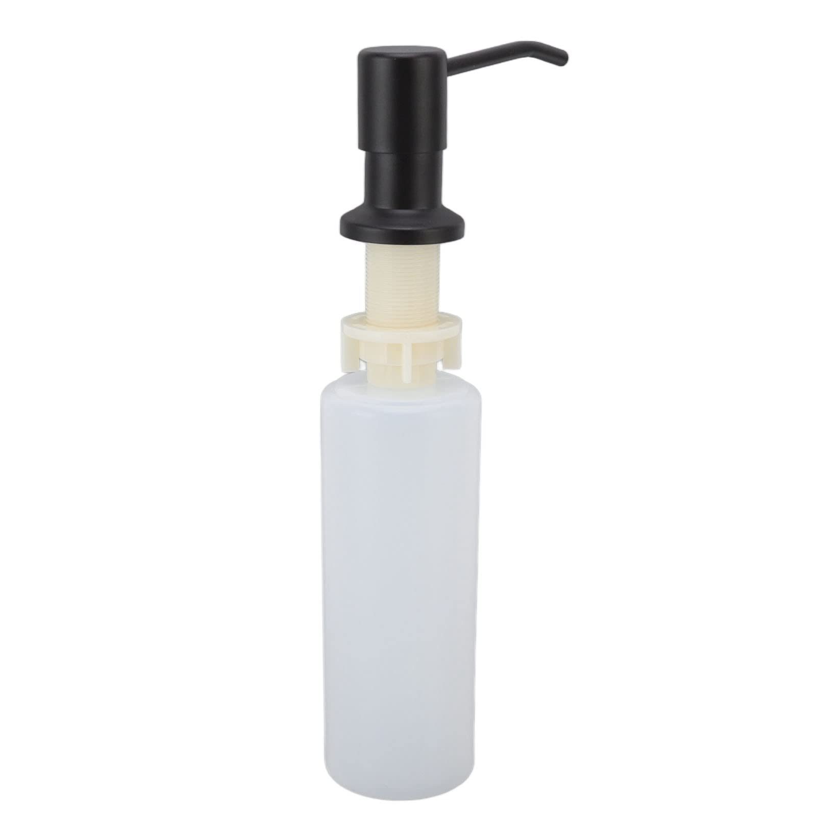 Uxsiya Kitchen Soap Dispenser, Multifunctional 300ml Kitchen Sink Sink Soap Dispenser Easy To Install Stainless Steel for Kitchen(Black)