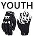 Seibertron Youth Dirtpaw BMX MX ATV MTB Racing Mountain Bike Bicycle Cycling Off-Road/Dirt Bike Gloves Road Racing Motorcycle Motocross Sports Gloves Touch Recognition Full Finger Glove Black S