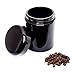 ultravioLeaf 250 ml (8.5 fl oz) Tall Black Ultraviolet Glass Herb Storage Jar - Airtight Stash Container
