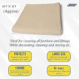 ViraCare 2 x Laminated Cotton Dust Sheets 6x3 ft Paint Drop Cloths view 3