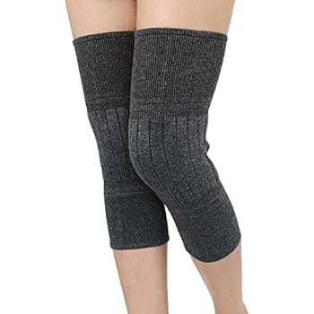 Accordy Wool Cashmere Knee Brace Pads Winter Warm Thermal Knee Compression Sleeve for Women Men,Gray,2-Per Pack(1 Pair)
