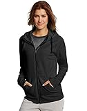 Champion Women's Fleece Full-Zip Hoodie, Black, Medium