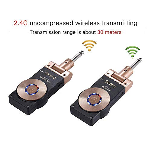 Getaria 2.4GHZ Wireless Guitar System Rechargeable Digital Transmitter Receiver for Electric Guitar Bass Violin