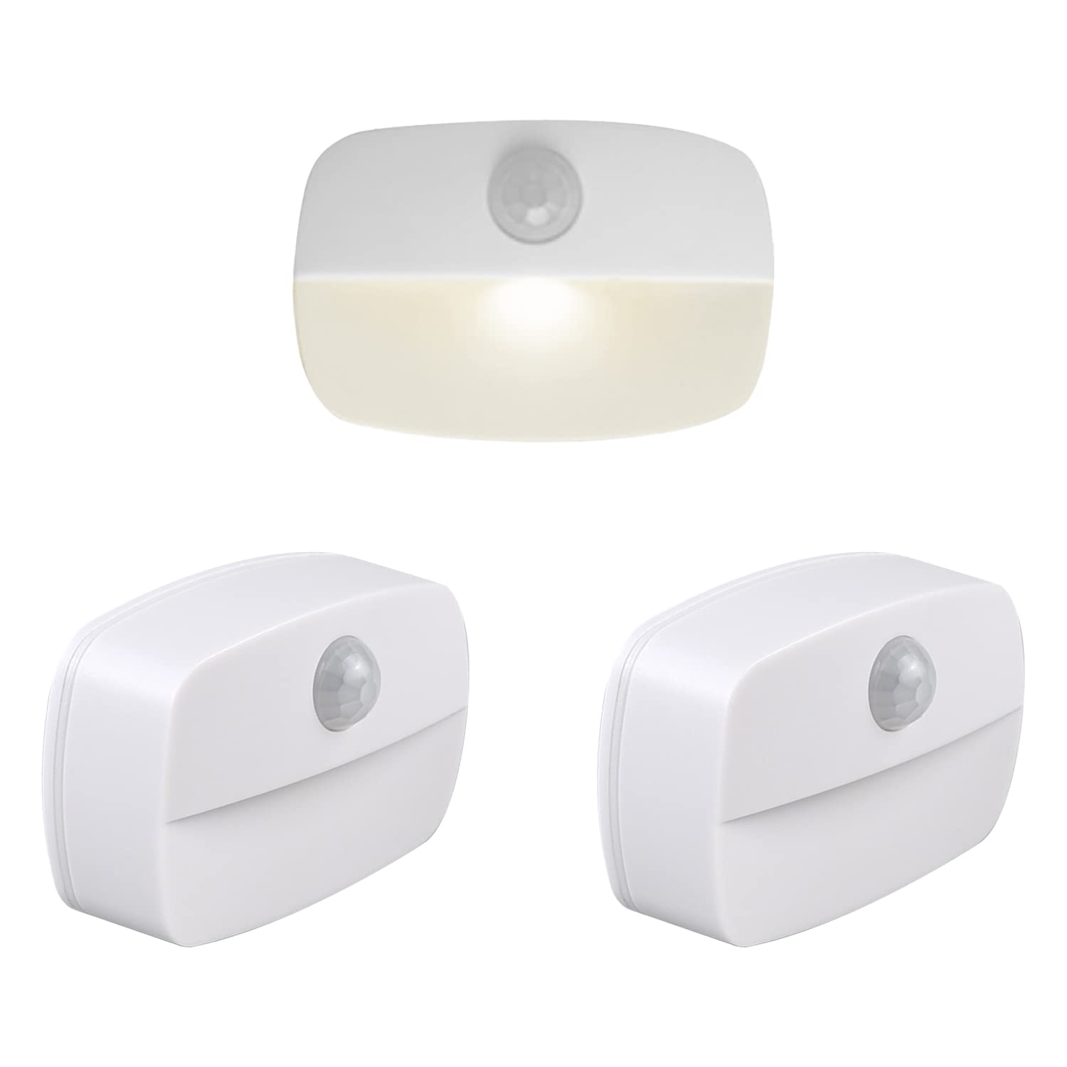 NINVVS 3 Pieces Sensor Cabinet Light, Hand Brush Night Light, Decorative Lighting for Bedroom, Hallway, Kitchen (Warm Light)