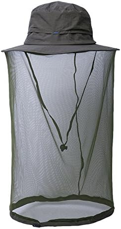 Dolphineshow Outdoor Anti-mosquito Bonnie Hat with Head Net Mesh Face Protection