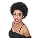 YIROO Afro Kinky Curly Short Human Hair wigs for Black Women Brazilian Virgin Hair Capless Cap Wigs Natural Black Color(6 inch, 1B)
