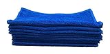 100% Natural Cotton WashCloths (12 Pack, 12 x 12 inch) Highly Absorbent Multi-Purpose, Soft (Royal Blue)