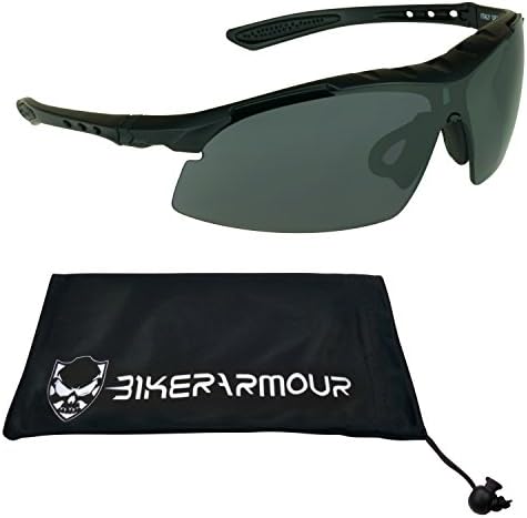 Z87.1 Satety Sunglasses for Cycling, Hunting, Shooting, Running, Motorcycle Riding, Tennis, Driving and All Sports Activities. Built in sweat proof foam cushion on top of frame. Medium to most Extra Large Head Sizes. Free Microfiber Cleaning Case Included.