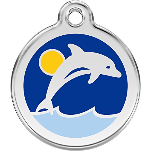 Red Dingo Personalized Dolphin Pet ID Dog Tag (Small)