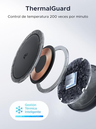 UGREEN Zapix Cargador Inalámbrico iPhone MagSafe Certificación Qi2 15W Compatible con iPhone 17 16 15 14 13 12 Pro MAX Air Plus AirPods, Cargador Magnético Carga Rápida con Cable Largo de 1.5M