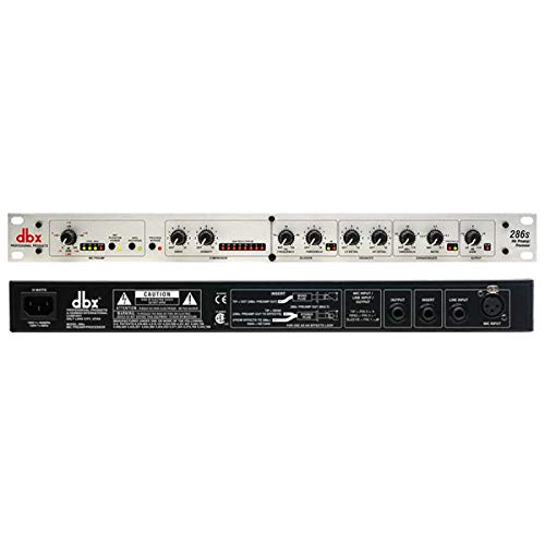 dbx DBX286SV Instrument, Microphone Preamp & Channel Strip Processor, with Compression, De-Esser, Enhancer, Expander/Gate, Loop-Out. Metering LEDs, XLR and ¼” inputs. Rack Mountable 1U. Silver