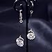 Neoglory Jewelry White Crystal Long Fish Hook Drop Earrings 2 inches Embellished with Crystals from Swarovski