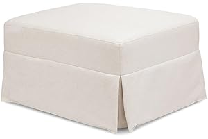 Namesake Gliding Ottoman in Performance Cream Eco-Weave, Water Repellent & Stain Resistant, Greenguard Gold & CertiPUR-US Certified