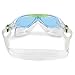 Aqua Sphere Vista Junior Swim Mask with Blue Lens (Clear/Lime). UV Protection Anti-Fog Swim Goggles for Kids