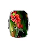 Hummingbird Custom Fashion Style Rectangle Pill Box Silver Jewelry Box,Coin Purse