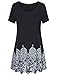 Womens Printed Flow Tunic Shirts,Laksmi Short Sleeve Scoop Neck A Line Loose Fit Casual Top (XXX-Large, Black)