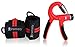 Shadibody Hand Grip Strengthener Strength Trainer Workout + 2 Pack Wrist Wraps - Finger, Forearm Exerciser Adjustable Hand Gripper Resistance Range 22-88 Lbs Non-Slip + 1 Year Warranty