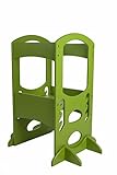 Little Partners Learning Tower Kids Step Stool | Adjustable Kitchen Counter Step-Up Helper (Apple Green)