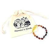 Baltic Amber Teething Bracelet/Teething Anklet For Babies, Toddlers & Kids (Unisex, Rainbow Beans, 5.5
