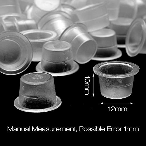 Tattoo Ink Caps, ATOMUS 300pcs 1000pcs Mixed Tattoo Ink Cups #9 Small #12 Medium #15 Large Plastic Tattoo Microblading Pigment Ink Cups Caps Holder (300pcs) - Thumbnail 2