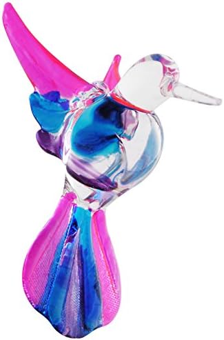 Crystal Castle Glass Hanging Hummingbird Figurine Multi Color (Pink)