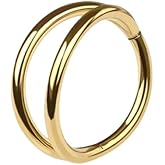 Pierced Owl 16GA 316L Stainless Steel Double Hoop Hinged Segment Clicker Ring