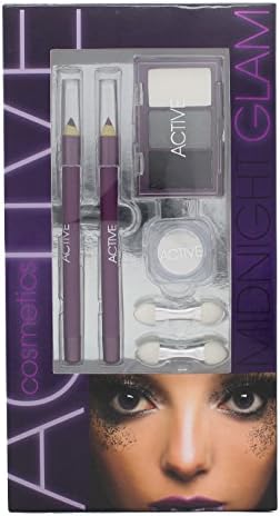 Active Glamour Midnight Workshop 1 - 3 x Eyeshadow + 2 x Eye Liners + Shimmer Powder and Applicators