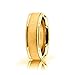 Genuine 18K Yellow Gold Polished Brushed Designer Wedding Band 7 mm