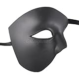 Ideal Mask for Men - Blank Venetian Masquerade Mask - Black