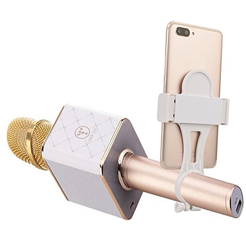 Karaoke Cell Phone Holder, Universal KTV Mic Clip Mount Bracket for iPhone X 8 7 6 Plus SE Samsung Note 8 Galaxy S8 Plus S7 S6 Edge Q7 Q9 K088 Handheld Wireless Microphone Speaker (Phone Stand Only)