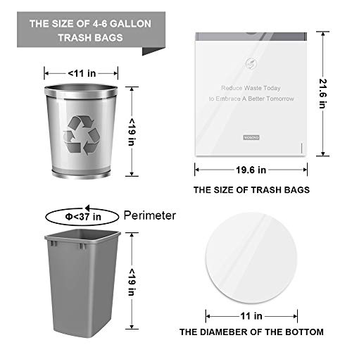 4-6 Gallon Trash Bags Drawstring Garbage Bags Strong Trash Bag 120 Count for Kitchen Bathroom Bedroom Car Trash Can Office Waste Bin Liners Unscented, 19.6\'\' x 21.6\'\'