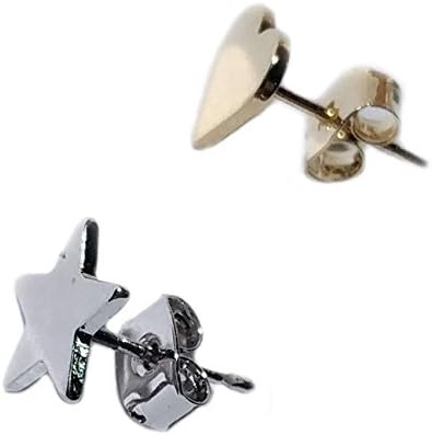 Minwhee Star Heart Earrings Brass plated