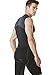 TM-MUA75-BKH_Medium Tesla Men's Mesh-Back Panel R Neck Sleeveless Muscle Tank Compression Baselayer MUA75