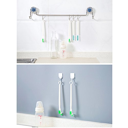 NewFerU Tiny Window Door Track Groove Gap Cleaning Scrub Brush Set Utility Deep Detail Scrubber Cleaner Tool with Thin Handles for Small Hole Corner Spaces of Bottle Caps,Grout,Tile,Keyboard (2)