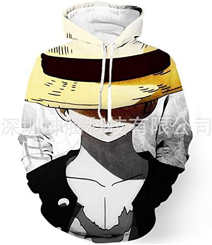WEIYIGE 3D Sweater One Piece Lu Fei Print Long-Sleeved Shirt Hooded Sweatshirt