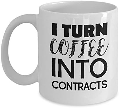 Real Estate Agent Mug Realtor Mug I Turn Coffee Into CONTRACTS Realtor Gift Investor Gift Real Estate Agent Gift Entrepreneur Gift