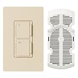 Lutron MA-LFQHW-LA Maestro 1-Amp 300-watt Single Pole Fan and Light Control, Light Almond