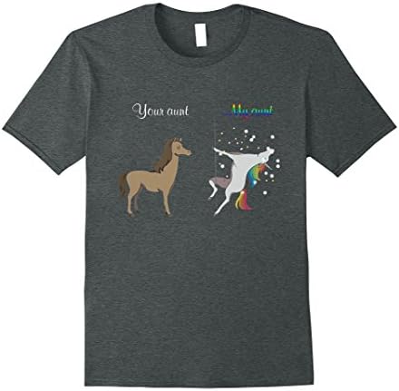 Mens Your aunt my aunt unicorn rainbow color pole dance shirt XL Dark Heather