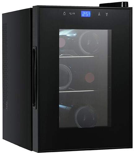 Avanti-EWC6C1B-10-Wine-Cooler-with-6-Bottle-Capacity-Thermoelectric-Cooling-System-Slide-Out-Shelves-and-LED-Lighting-in-Black