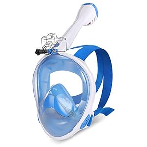 IMMEK-Mascara-de-Buceo-Doble-Antivaho-180--Vista-Panoramico-Cara-Completa-Respirar-Gafas-Snorkel-Anti-Fugas-Retirable-con-Camara-Acuatica-Deportiva-la-Soporte-para-Adultos-y-Nino