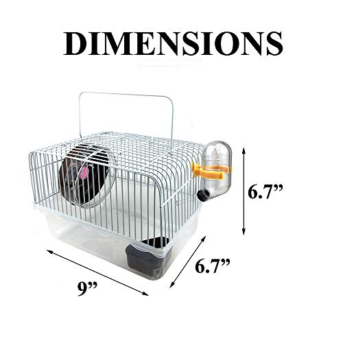 Petzilla Basic Hamster Cage Habitat, Travel Carrier for Small Animal (Brown)