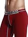 SEOBEAN Low Rise Mens Underwear Pants Long John Cotton Dark Red 2276