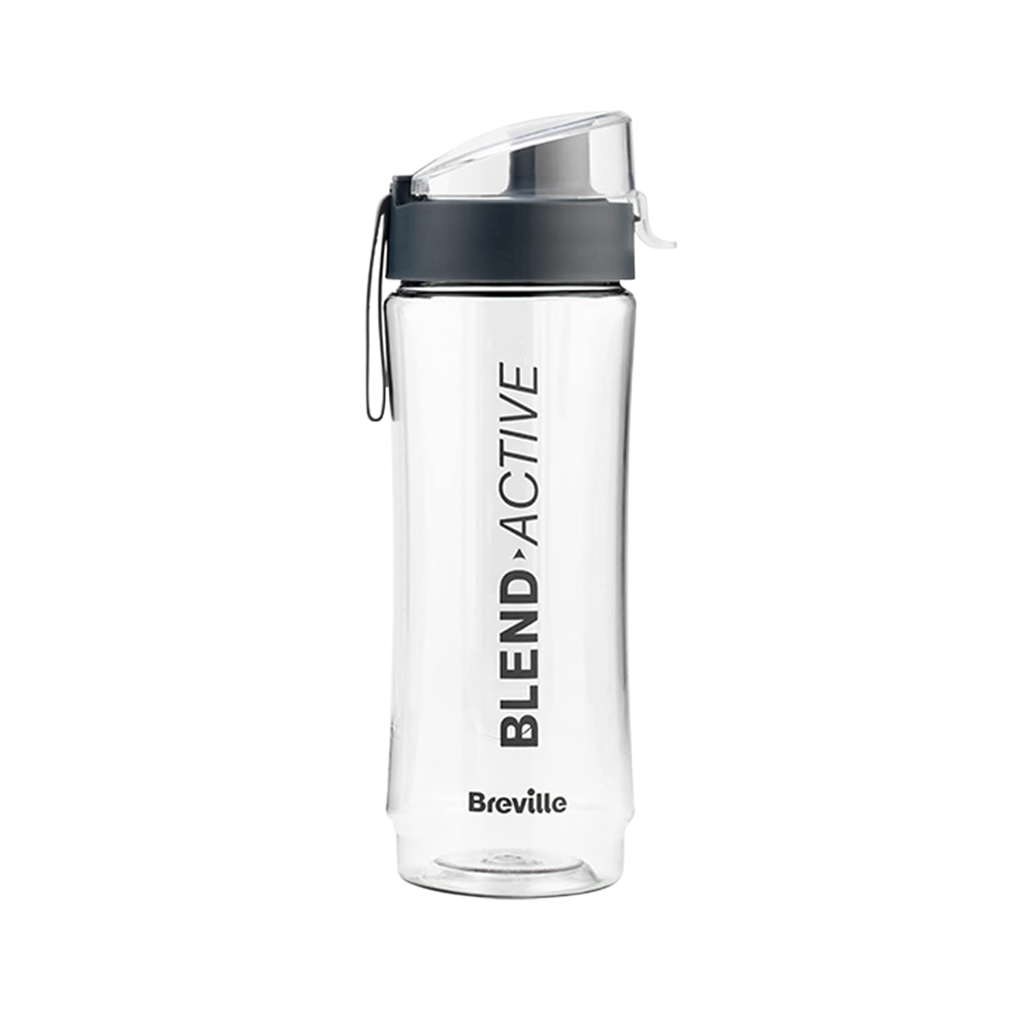 Breville Blend Active Bottle (600ml) | Clear Smoothie Bottle | Leak Proof | Grey Lid