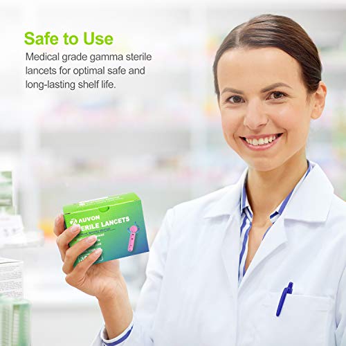 image for AUVON Blood Lancets, 30 Gauge 100 Twist Top Lancets with Less Pain Des