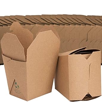 Microondas marrón chino 16 oz Take Out cajas. 50 unidades por ...