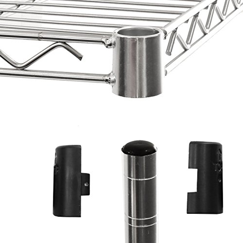 image for Seville Classics 5-Tier UltraZinc Steel Wire Shelving /w Wheels, 14
